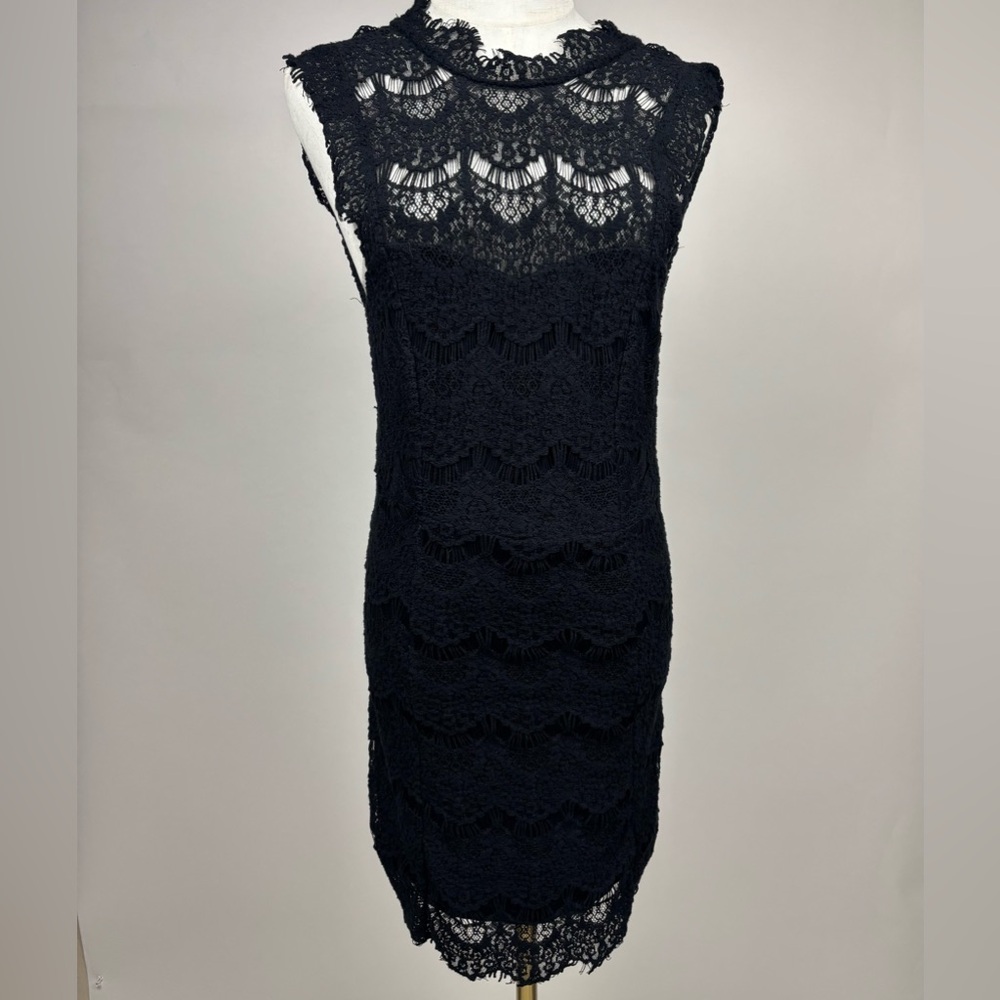 Free People Daydream Lace Slip Dress Mini Open Back Sleeveless Black S - Picture 4 of 12